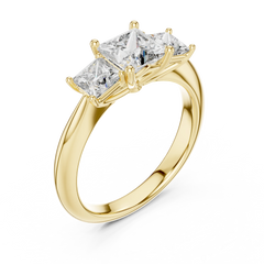 Princess Cut Three-Stone Engagement Ring