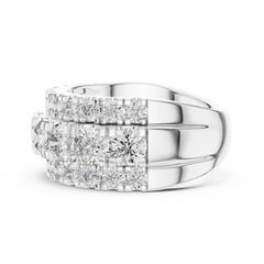 Grand Triple-Row Round Statement Band
