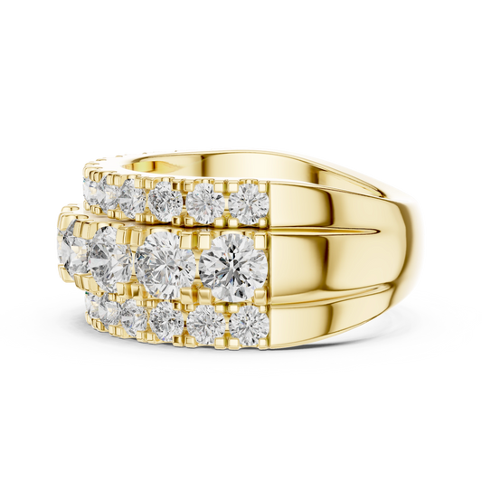 Grand Triple-Row Round Statement Band