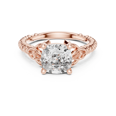 Braided Celtic Cushion Engagement Ring