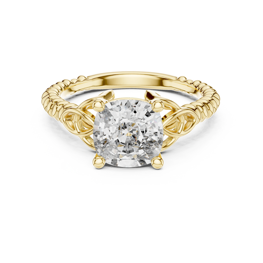 Braided Celtic Cushion Engagement Ring