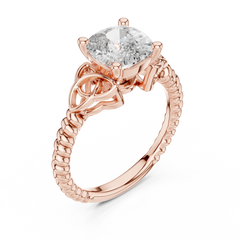 Braided Celtic Cushion Engagement Ring