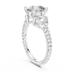 Braided Celtic Cushion Engagement Ring