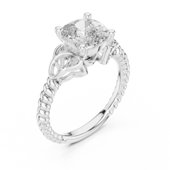 Braided Celtic Cushion Engagement Ring