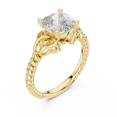 Braided Celtic Cushion Engagement Ring