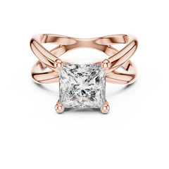 Princess Cut Criss-Cross Solitaire Ring