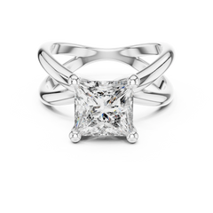 Princess Cut Criss-Cross Solitaire Ring