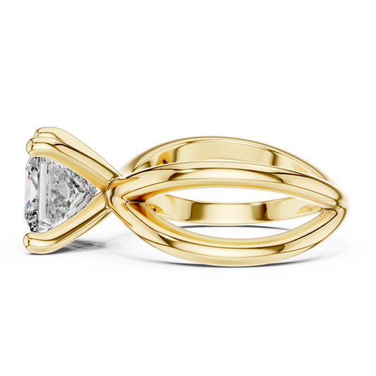 Princess Cut Criss-Cross Solitaire Ring