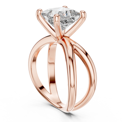 Princess Cut Criss-Cross Solitaire Ring