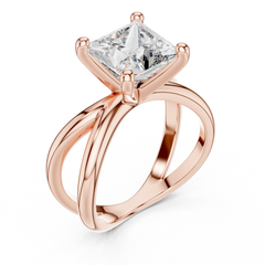 Princess Cut Criss-Cross Solitaire Ring