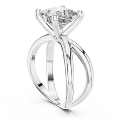Princess Cut Criss-Cross Solitaire Ring