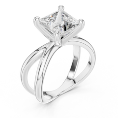 Princess Cut Criss-Cross Solitaire Ring