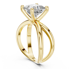 Princess Cut Criss-Cross Solitaire Ring