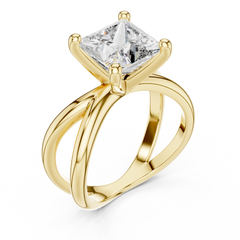 Princess Cut Criss-Cross Solitaire Ring