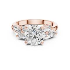 Mixed-Cut Cluster Round Engagement Ring