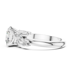 Mixed-Cut Cluster Round Engagement Ring