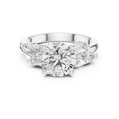 Mixed-Cut Cluster Round Engagement Ring