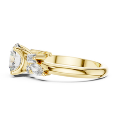 Mixed-Cut Cluster Round Engagement Ring