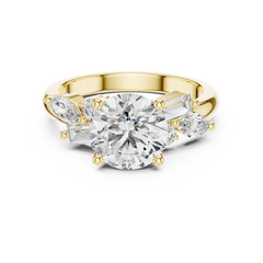 Mixed-Cut Cluster Round Engagement Ring