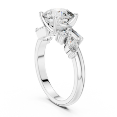 Mixed-Cut Cluster Round Engagement Ring