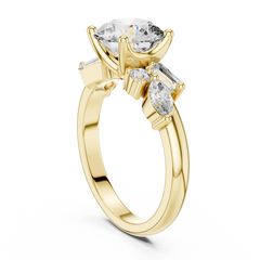 Mixed-Cut Cluster Round Engagement Ring
