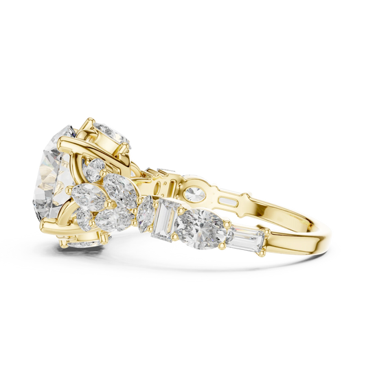 Round Brilliant Multi-Shape Accented Ring