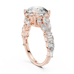 Round Brilliant Multi-Shape Accented Ring