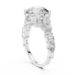 Round Brilliant Multi-Shape Accented Ring