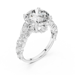 Round Brilliant Multi-Shape Accented Ring