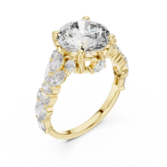 Round Brilliant Multi-Shape Accented Ring