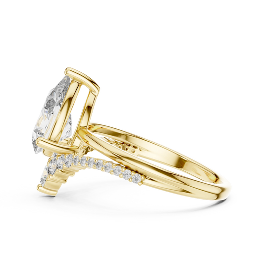 Celestial Pear Sunburst Ring