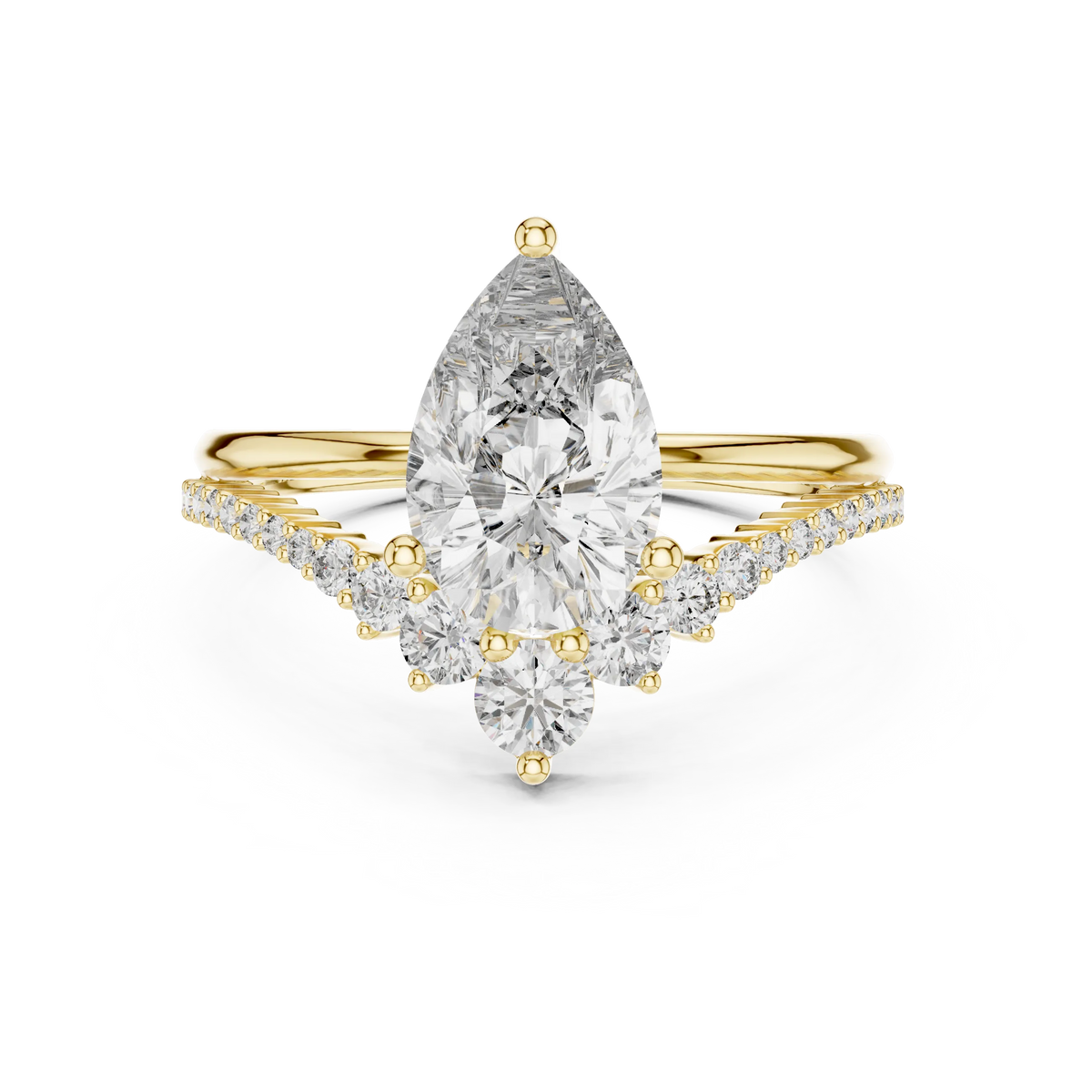 Celestial Pear Sunburst Ring