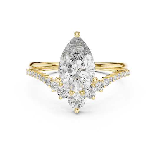 Celestial Pear Sunburst Ring