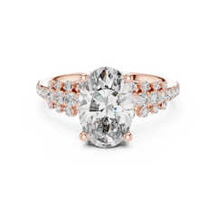 Oval Multi-Row Scalloped Engagement Ring