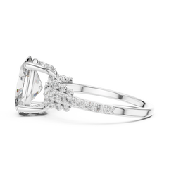 Oval Multi-Row Scalloped Engagement Ring