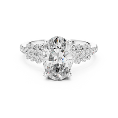 Oval Multi-Row Scalloped Engagement Ring