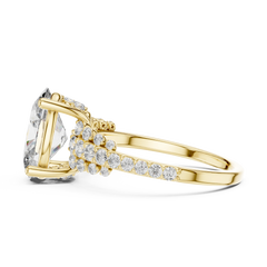 Oval Multi-Row Scalloped Engagement Ring
