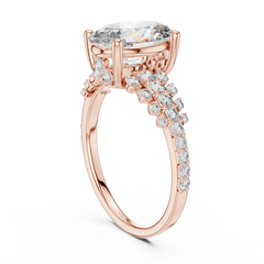 Oval Multi-Row Scalloped Engagement Ring