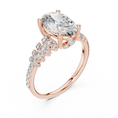 Oval Multi-Row Scalloped Engagement Ring