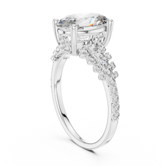 Oval Multi-Row Scalloped Engagement Ring