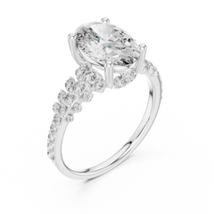 Oval Multi-Row Scalloped Engagement Ring