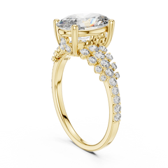 Oval Multi-Row Scalloped Engagement Ring