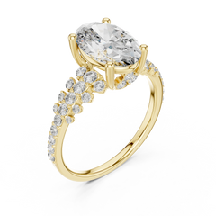 Oval Multi-Row Scalloped Engagement Ring