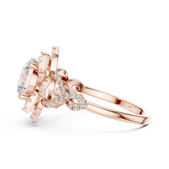 Round Classic Halo Pave Engagement Ring