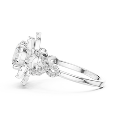 Round Classic Halo Pave Engagement Ring