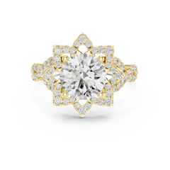 Round Classic Halo Pave Engagement Ring
