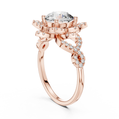 Round Classic Halo Pave Engagement Ring