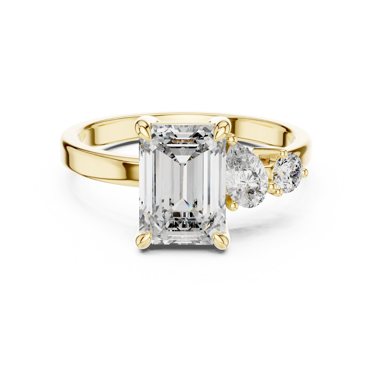 Emerald Asymmetric Cluster Ring