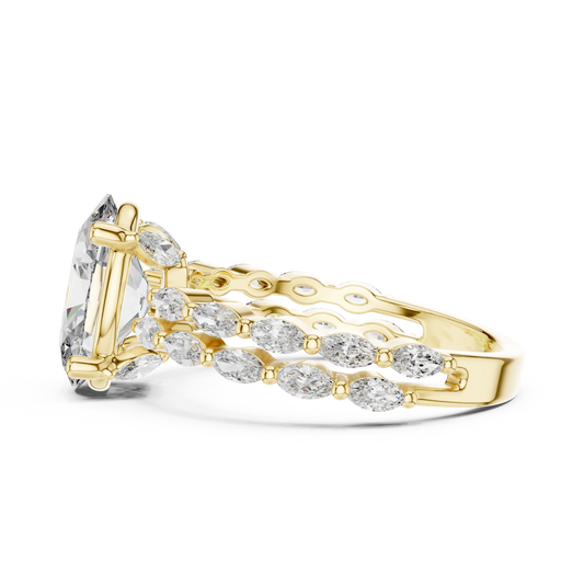 Oval Marquise-Duo Band