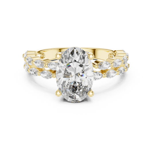 Oval Marquise-Duo Band